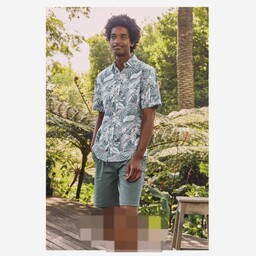 پیراهن مردانه هاوایی آستین کوتاه کتان اورجینال برند لیورجی آلمان