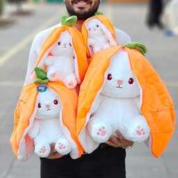 عروسک خرگوش میوه ای سورپرایز مدل هویج وارداتی 40 سانتی(خرگوش ترند)