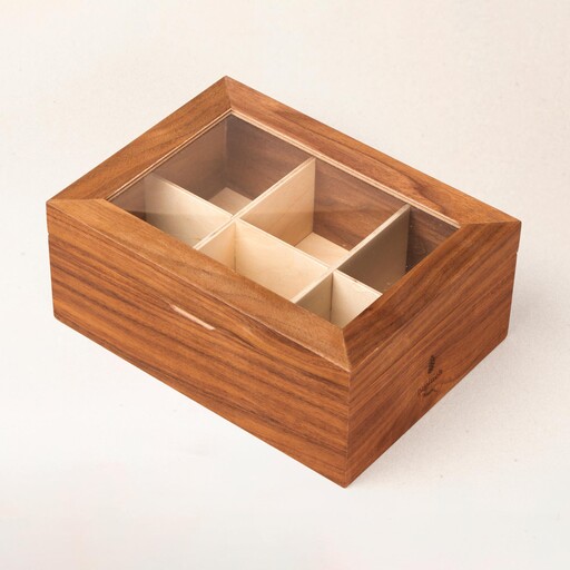 جعبه تی بگ چوب با پوشش رنگی طرح چوب تولیپ TULIP برند لوپینه