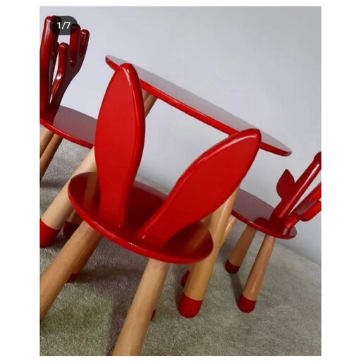 میز و صندلی کودک چوبی طرح خرگوش تحویل در باربری مقصد 