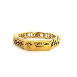 دستبند پسرانه برند VERSACE ورساچه رنگ طلایی 