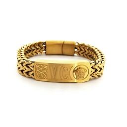 دستبند پسرانه برند ورساچه VERSACE رنگ طلایی 