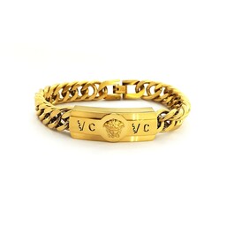 دستبند پسرانه برند versace ورساچه رنگ طلایی 