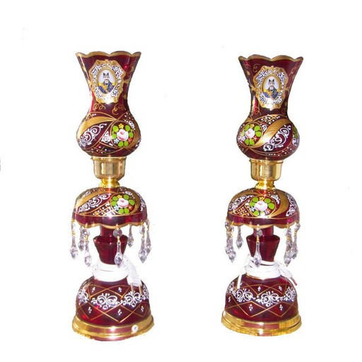 شمعدان های لاله شاه عباسی در رنگ های مختلف در سایز های بزرگ و کوچک