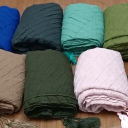 روسری نخی پلیسه، در 4 رنگ موجود، سبک و خنک، قواره 140