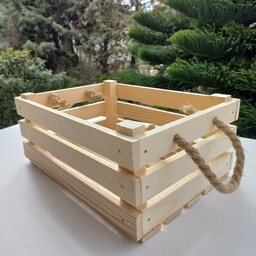 جعبه چوبی با دسته  کنفی( 40 سانت)