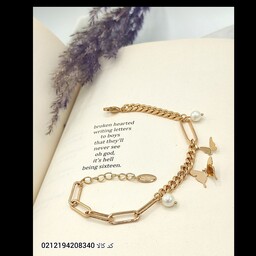 بدلیجات دستبند استیل زنانه رنگ طلایی ثابت برند ژوپینگ کد کالا 0212194208340