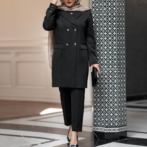  کت مازراتی کد1190 سایز بزرگ کار بسیار با کیفیت با تنخور خوشکل مخصوص خانم های شیک پوش در سه رنگ جذاب خوشکل 