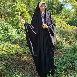 چادر جده مشکی ژیلا جواهردوزی با ارسال رایگان و تضمین دوخت و کیفیت و هدیه ضمانت شست و شو حجاب صفری