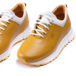 کفش تمام چرم زنانه برند مادو  مدل 6011 زرد خردلی
