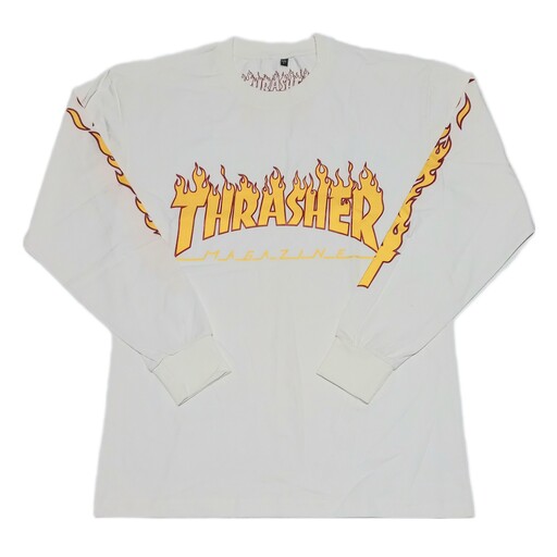 تیشرت آستین بلند مردانه سفید تراشر thrasher