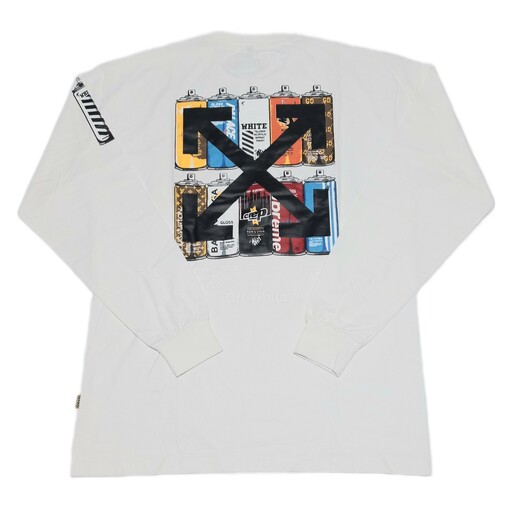 تیشرت آستین بلند مردانه سفید آف وایت. Off white