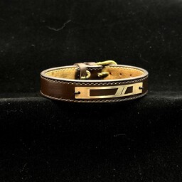 دستبند چرم طلا 18 عیار کد 2012