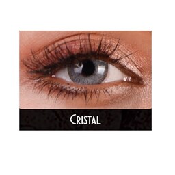 لنز چشم  سالانه فلش رنگ طوسی روشن با دور مشکی Cristal