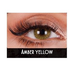 لنز رنگی چشم فلش رنگ زیتونی روشن Amber Yellow