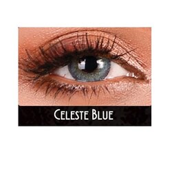 لنز رنگی چشم فلش رنگ آبی عسلی دور دار  Celeste Blue 