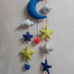 ماه و ستاره آویز نمد دوزی مخصوص تزیین اتاق کودک 