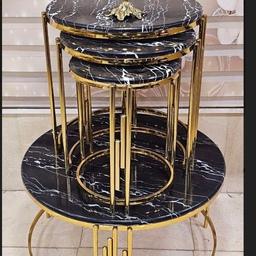 میز عسلی و جلو مبلی فلزی چهارتکه تو همرو فورتیک طرح استیل مدل پیانو گرد کمجا (ارسال با باربری ، به صورت پس کرایه)