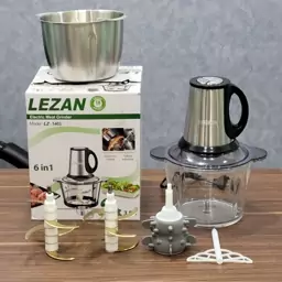 خرد کن مارک لیزان اصل مدل LZ 1403 دارای دو کاسه شیشه ای و استیل  3.8 لیتر