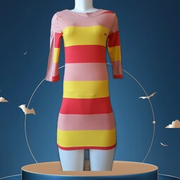 پیراهن تونیک دخترانه زنانه سایز 34 تا 36 باربی  برند toffs قد کار 80 فاصله دو زیر بغل حدود 40