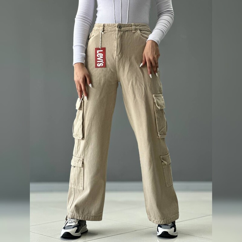 شلوار جین بگ کارگو رنگی شلوار جین زنانه بگ کارگو قد 102 سایز 38 تا 46 ارسال رایگان