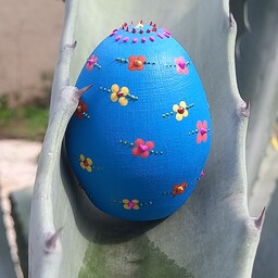 تخم مرغهای رنگی عید ، سفالی ، رنگ آمیزی شده با رنگ آکریلیک گل گلی