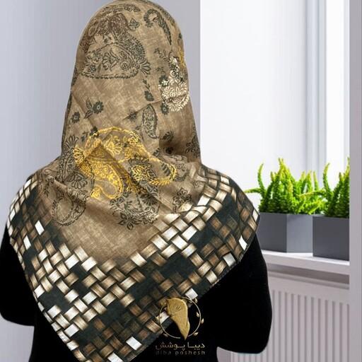 روسری نخی رنگی طرحدار قواره کوتاه 120 حراجی 
