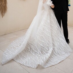 لباس عروس پارچه عربی تمام کریستال
