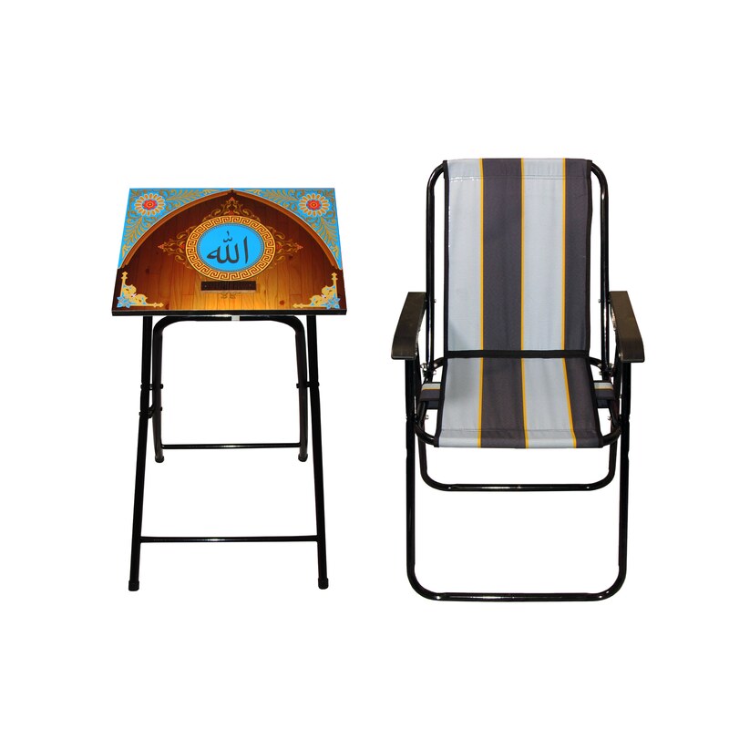 میز نماز با صندلی میزیمو مدل تاشو  طرح محراب کد 4151