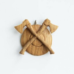 گردنبند چوبی زره و تبر  وایکینگ با چوب اقاقیا
