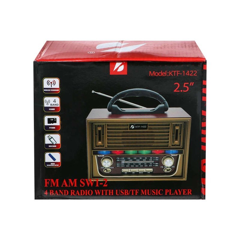 رادیو اسپیکر بلوتوثی شارژی کی تی اف مدل KTF 1422