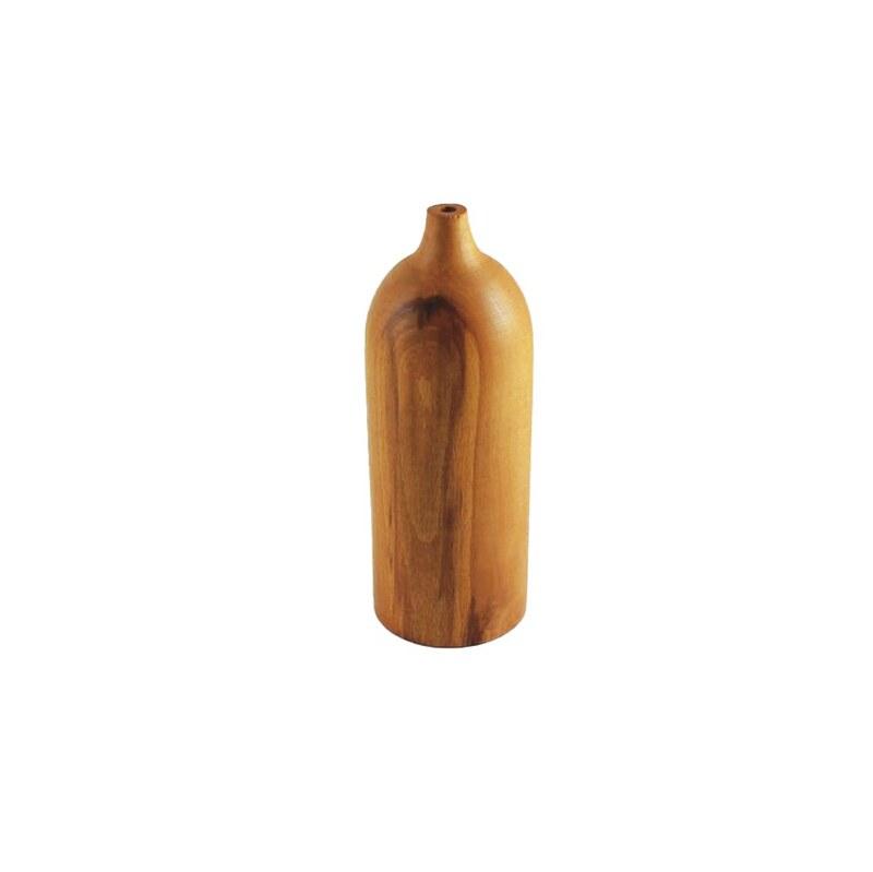 گلدان چوبی ارتفاع 20سانتی متر چوب راش قهوه ای رنگ شده بارنگ گیاهی آبگریز دارای رگه های طبیعی چوب کد 1120045