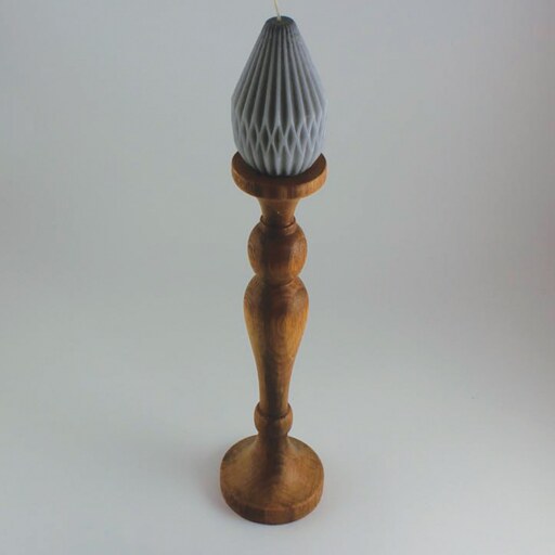 جا شمعی مدل B5 چوبی چوب راش قهوهای رنگ شده با رنگ گیاهی هما دارای رگه های طبیعی  چوب به دلیل ماهیت آن کد 112001