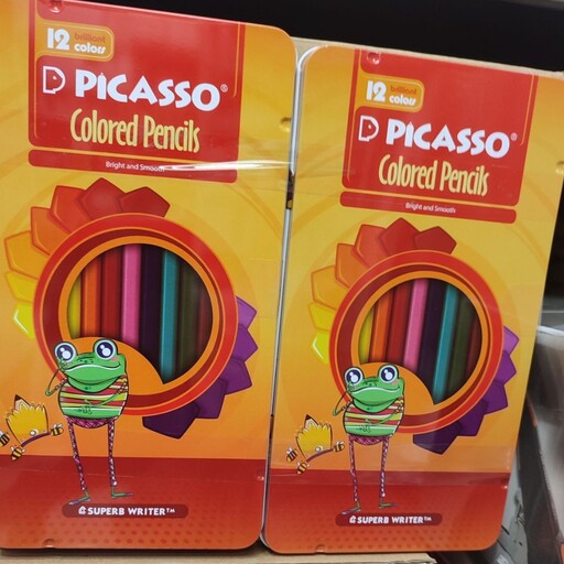 مداد رنگی 12 تایی پیکاسو  جعبه فلزی بسیار با کیفیت 