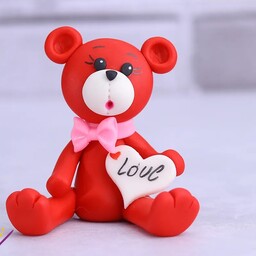 عروسک خرس ولنتاین - عروسک خمیری ولنتاین - هدیه ولنتاین- کادو ولنتاین- عروسک عاشقانه 
