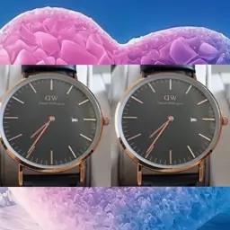 ساعت دنیل ولینگتون ( دی دبلیو ) daniel wellington ست   چرمی مشکی موتور ژاپن صفحه مشکی تقویم 3 ساعت عبدی تکی هم موجوده