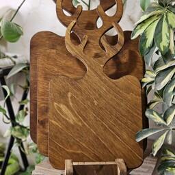 تخته سرو مربعی گوزنی زیبا و جذاب با بهترین کیفیت جنس چوب