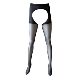 جوراب شلواری شیشه ای فاق باز زنانه رنگ مشکی فری سایز