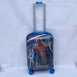 چمدان کودک مرد عنکبوتی  مشکی آبی سایز بزرگ 20 اینچ