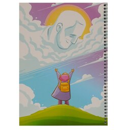 دفتر 50 برگ فنر دار نقاشی بهشت طرح کودک و ابر