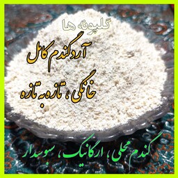 آرد گندم سبوسدار خانگی و تازه ،  آرد گندم کامل محلی و ارگانیک  (500 گرم)