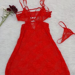 لباس خواب گیپور هارنس دار به همراه شورت 