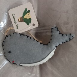 اسباب بازی گربه عروسک نهنگ کت نیپ دار سایز کوچک 