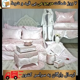 ست کامل روتختی دانتل عروس   رختخواب   رومیزی   سجاده دانتل ملیله    32 تیکه