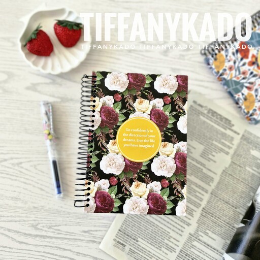 دفترچه گلگلی جلد سخت و فنری دفترچه فانتزی با طرح های بهاری
