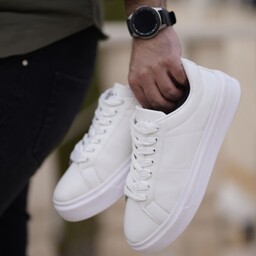کفش مردانه مدل Tiny (سفید) کتونی اسپرت مردانه کفش پسرانه تمام سفید خاص شیک