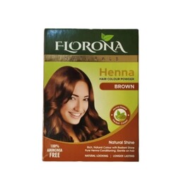 حنا طبیعی فلورونا رنگ قهوه ای یکی از محصولاتی است که برای رنگ دادن به موها،قیمت برای هر بسته 6تا شاسته میباشد