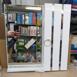آینه باکس  سفید نقره ایی سایز 50