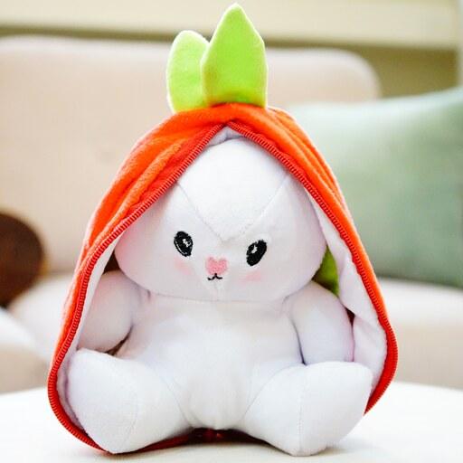 عروسک خرگوش سوپرایزی پولیشی الیاف طبیعی مدل توت فرنگی
