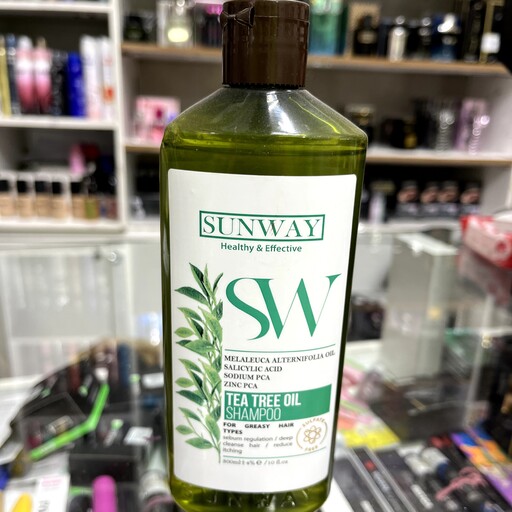 سان وی SUNWAY TEA TREE OIL SHAMPOO شامپو مو چرب فاقد سولفات برای انواع مو و موهای چرب حاوی روغن درخت چای

